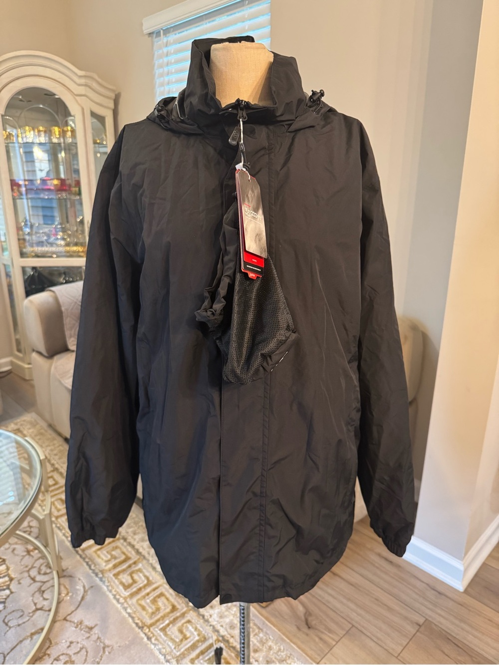 33,000ft Black Waterproof Rain Jacket